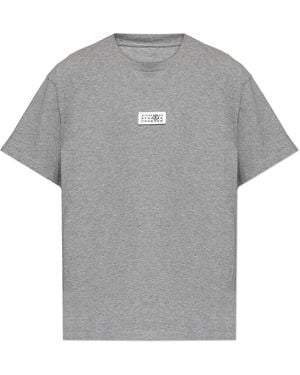 MM6 by Maison Margiela T-Shirt With Logo - Grey