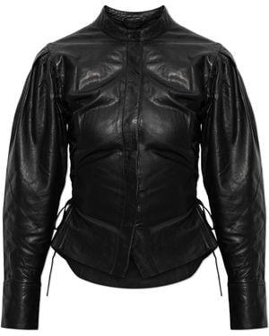 AllSaints Leather Shirt 'Evanna' - Black