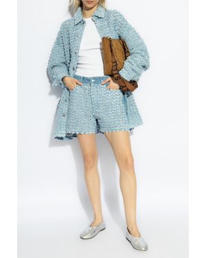 Stella McCartney High-Waisted Denim Shorts - Blue