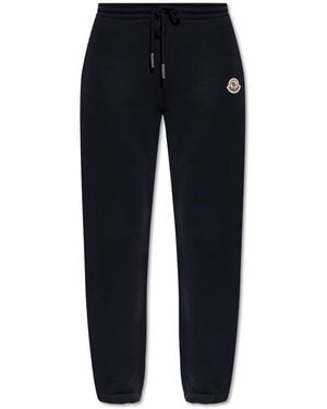 Moncler Trousers With Logo - Blue