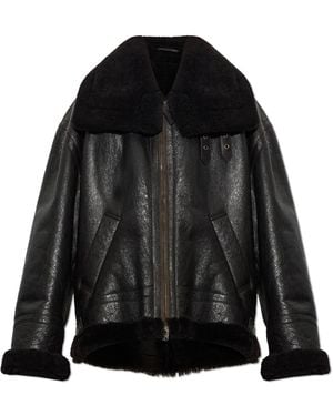 Balenciaga Sheepskin Coat - Black