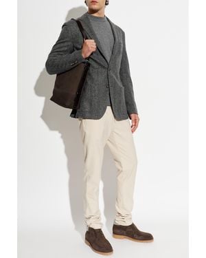 Eleventy Herringbone Patterned Blazer - Gray