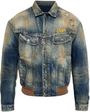 DSquared² Denim Jacket With 'Vintage' Effect - Blue