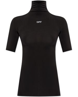 Off-White c/o Virgil Abloh Fitted Top With Stand-Up Collar - Black