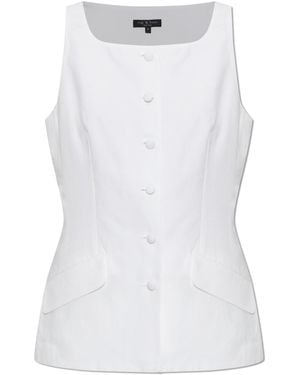Rag & Bone Vest With Decorative Flaps - White