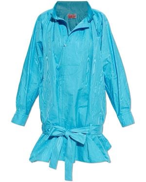 KENZO Loose-Fit Dress With Belt - Blue