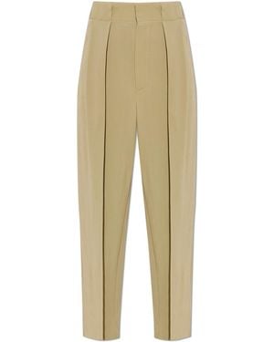 Victoria Beckham Pleated Trousers - Natural