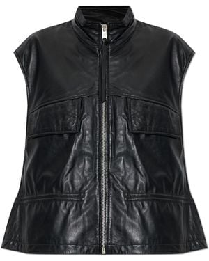 AllSaints Leather Vest 'Flor' - Black