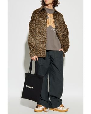 Palm Angels Shirt With Animal Motif - Natural