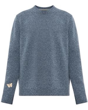 Valentino Garavani Wool Sweater With A Crew Neck - Blue