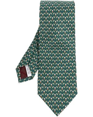 Ferragamo Silk Tie - Green