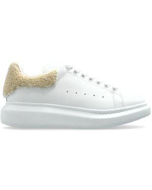 McQueen Sports Shoes With A Furry Heel Tab - White
