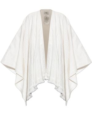 Fendi Wool Poncho - White