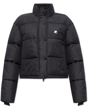 Courreges Insulated Jacket With Logo - Black