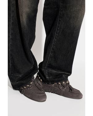 POSA "Boat Native Tassel" Loafers Shoes - Black