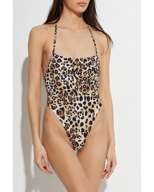 DSquared² One-Piece Swimsuit With Animal Print - Natural