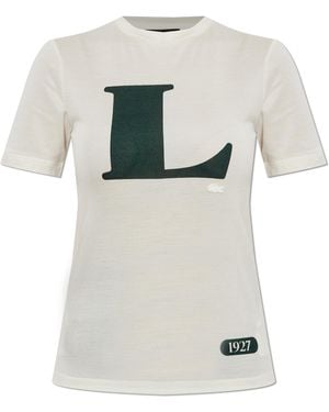 LACOSTE RUNWAY Silk T-Shirt With Print - White