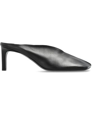Jil Sander Leather Heeled Mules - Grey