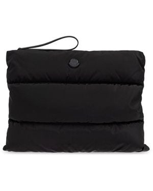 Moncler Quilted Bag With Logo - Black