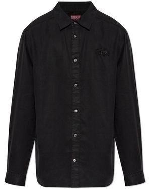 DIESEL Shirt 'S-Simply-Wrd-Hpag' - Black