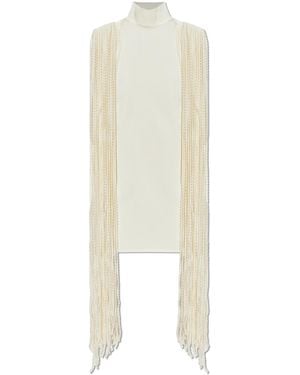 Alaïa Dress With Long Fringes - White