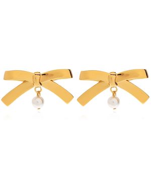 Moschino Bow-Shaped Earrings - Metallic