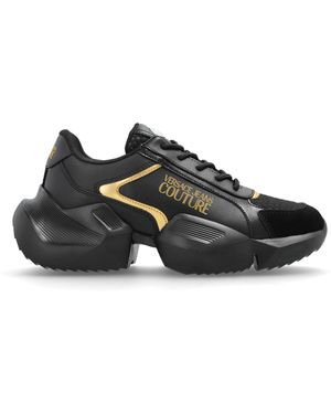 Versace Jeans Couture Sports Shoes With Printed Logo - Black