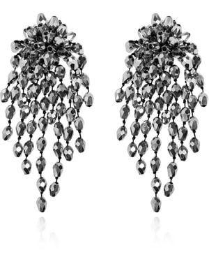 Isabel Marant Clip-On Earrings With Shimmering Crystals - Black