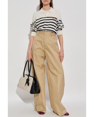 DSquared² Wool Polo With Logo - Natural