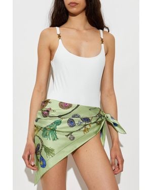 Versace Silk Scarf With "Broken Jewels" Print - Green