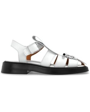 McQueen Leather Sandals - White
