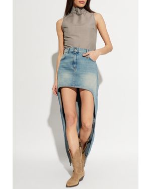 Courreges Top With A Houndstooth Pattern - Blue