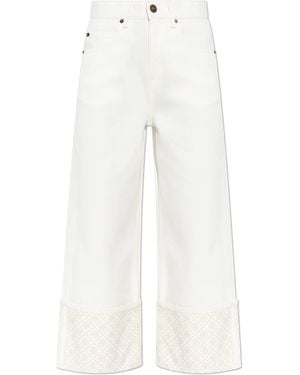 Tory Burch Jeans With Rolled-Up Legs - White