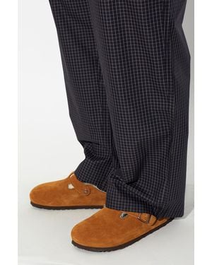 Birkenstock Suede Slippers 'Boston Vl' - Blue