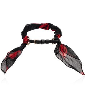 McQueen Silk Bracelet With Skull Motif - Black