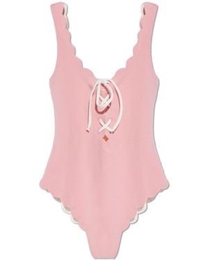 Marysia Swim One-Piece Swimsuit 'Palm Springs Tie' - Pink