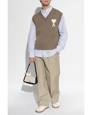 Ami Paris Striped Shirt - White