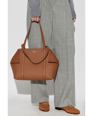 Ferragamo Leather Bag With Logo - Gray
