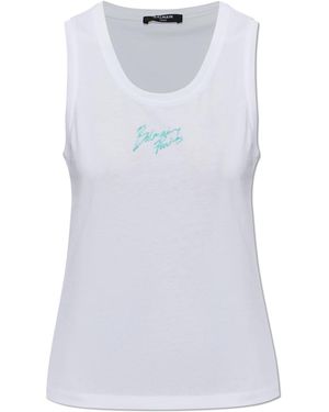 Balmain Sleeveless Top - White