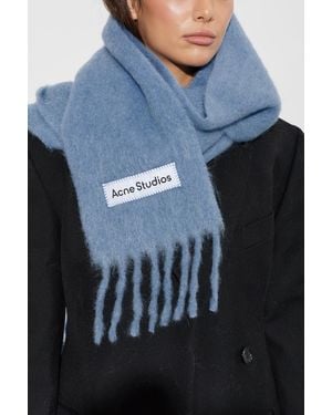 Acne Studios Scarf With Fringes - Blue