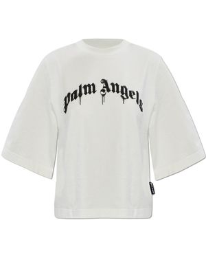Palm Angels T-Shirt With Printed Logo - White