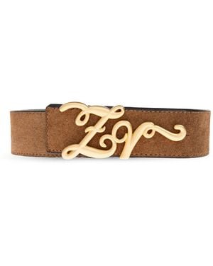 Zadig & Voltaire Suede Belt - Brown