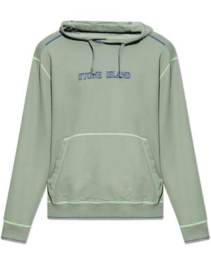 Stone Island Hoodie With Logo - Green