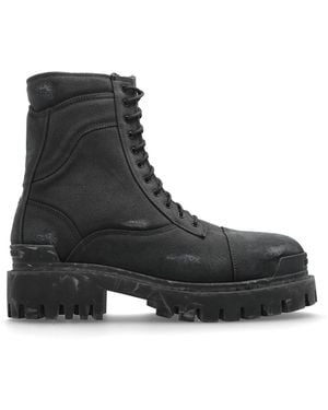 Balenciaga Over-The-Ankle Boots "Combat Strike L20" - Black