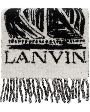 Lanvin Wool Scarf With Fringes - Black