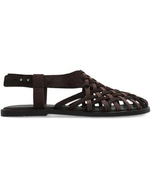 Giorgio Armani Leather Sandals - Black