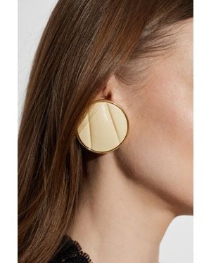 Chloé Round "Pleats" Clips - Brown