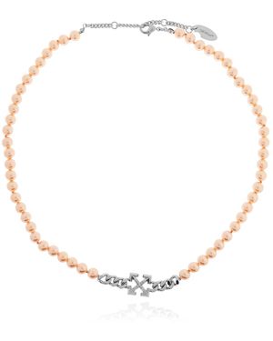 Off-White c/o Virgil Abloh Short Necklace With Glass Pearls - White