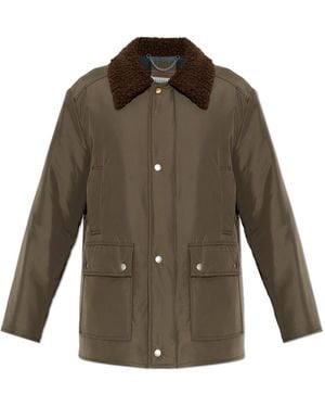 Maison Margiela Jacket With Fur Collar - Brown