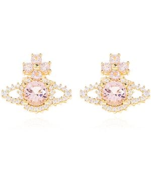 Vivienne Westwood Earrings With Shimmering Crystals - White